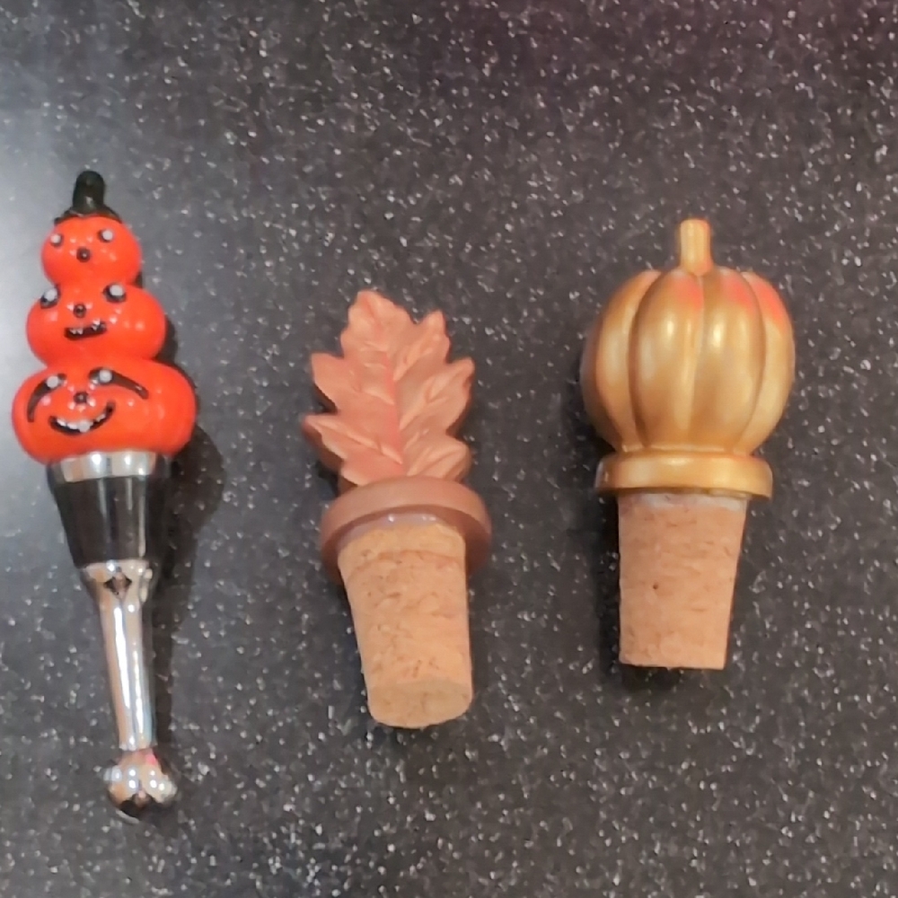 Set of Three Festive Bottle Stoppers